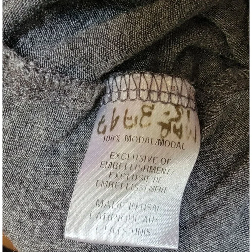 Haute Hippie Gray Lace Skull Graphic Sleeveless Tank Top  Made In USA 100% Modal - Picture 5 of 6